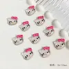 Resina Gatinho Sanrio Kitty Glitter Fino Joias para Nail Art Mi Gato Laço Laço Kt Desenho Animado Acessórios Unhas