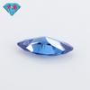 Huagang Gem Único Furo Olho de Cavalo Zircônio Azul Pedra Nua Atacado Folha Em Forma de Safira Zircônio Safira Artificial Jóias