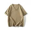 Camiseta de Lino con Cuello Redondo para Hombre Verano Nuevo Estilo Estilo Chino Retro Ramio Algodón Manga Corta Casual Camiseta de Cuello en V Top