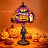 Lámpara de Mesa Halloween Fantasma Brillante Murciélago Calabaza Artesanía de Resina Adorno Decorativo Creativo para el Hogar Transfronterizo Nuevo Producto
