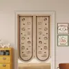 Cortina de Puerta de Dibujos Animados Simple para Dormitorio, Salón de Té en Casa, Cortina Divisoria de Privacidad, Cortina de Puerta para Baño sin Perforaciones