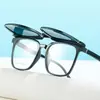 Óculos de Visão Noturna Magnéticos de Clipe, Estilo Tiktok, Óculos de Sol Três em Um, Óculos de Grau de Armação Grande, Dropshipping a