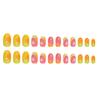 Uñas Postizas de Comercio Exterior Pomelo Rojo Usar Uñas Uñas Postizas Frutales Pieza de Uña Removible Parche de Uña Estéreo 24 Piezas