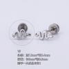 Pendientes de acero titanio 316L con micro circonio chapado en oro y cobre para oreja, superficie lisa, sin circonitas, joyería antiperforación