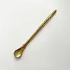 Colher Palito Dourada de Aço Inoxidável 304 Transfronteiriça, Colher Palito com Filtro para Chá, Colher para Mexer Café, Destacável
