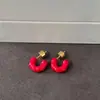 Pendientes Irregulares Trenzados Color Macarrón Moda Casual Lujo Ligero Pendientes Colgantes Forma de C Esmalte Glaseado Accesorios para Ropa