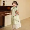 Vestido para Niñas Falda Infantil Nuevo Estilo Chino Conjunto de Pantalones Cheongsam Verano 2026 Nuevo Sin Mangas Estilo Nacional Cheongsam