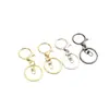 Set de llavero de tres piezas con cierre de langosta de metal y cadena, colgante hecho a mano para DIY, accesorio de joyería para llavero electrochapado