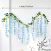 Enredadera de Flores de Glicinia Artificial, Cadena de Flores de Glicinia Falsas, Enredadera Larga para Decoración de Bodas, Flor de Enredadera para Colgar en Techos Interiores