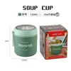 Lonchera redonda de acero inoxidable de grado alimenticio, portátil y aislada, adecuada para estudiantes y trabajadores de oficina, también funciona como taza de desayuno y taza/recipiente para sopa estilo japonés