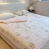 Estilo Nuevo de Primavera y Verano Colcha de Algodón Tejido de Verano, Colcha de Verano Refrigerante para Niños, Colcha Fina de Aire Acondicionado para Siesta en Guardería, Lavable a Máquina Individual/Doble
