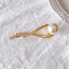 Hebilla de Rana de Clip Retorcido de Aleación Clip Simple de un Carácter Bobina Trasera Pinza para Agarrar el Cabello Pinza de Pico de Pato Grande Pinza de Tiburón Accesorios para el Cabello