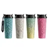 Botella de agua de titanio puro, taza térmica, taza de café elegante y portátil, taza de doble propósito con pajilla, adecuada para hombres y mujeres, para preparar té y beber agua