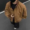 Chaqueta de aviador azul marino transfronteriza para hombre, primavera y otoño, estilo americano, abrigo corto, versátil, casual, silueta holgada, cuello alto, chaqueta de béisbol