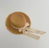 Sombreros para Niños, Sombreros de Paja de Rafia Hechos a Mano Estilo Francés, Protección Solar para Viajes a la Playa, Lindos Sombreros de Sol con Flecos y Lazo