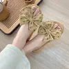 Nuevos Zapatos de Lino Estilo 2026 para Mujer con Suelas Suaves y Lindo Moño para Uso en Casa sobre Pisos de Madera Interiores, Zapatillas Antideslizantes de Verano