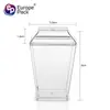 Copo quadrado transparente de plástico PS para sobremesa, 5 oz/150 ml, com tampa e colher, copo para mousse, copo para pudim, Amazon transfronteiriça