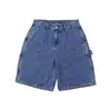 Shorts Jeans Casuais de Sarja Lavada com Múltiplos Bolsos Trs Japanese Trend Workwear 26Ss Kaha B01 para Homens e Mulheres