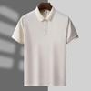 Verão homens lapela solta casual manga curta camiseta polo camisa estampada logotipo workwear diy macacão atacado roupas masculinas