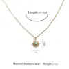 Collar Colgante de Diseño de Nicho Estilo Coreano, Elegante y Versátil, Cadena para Clavícula con Colgante de Turquesa, Acero Inoxidable Versátil