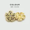 Novos Botões Metálicos Florais Full Diamond Estilo Chinês para Tops, Vestidos, Suéteres, Casacos e Decorações de Peles Femininas