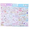 Pegatinas de cuenta de mano feliz con perro de orejas grandes de Sanrio, lindas pegatinas decorativas de PVC doradas para funda de teléfono plana con perro Yugui