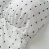 Camisola de estilo coreano con estampado de lunares único, cuello halter, para mujer, nuevo top de verano blanco sin mangas, escote en V, espalda descubierta, ins
