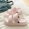 2026 Nuevas Pantuflas Desmontables para Mujer, Sandalias de Dos Correas DIY para Playa al Aire Libre de Verano, Pantuflas de Dormitorio de Eva de Caña Alta