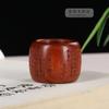 Sândalo vermelho natural madeira inteira oca escultura Prajna coração sutra chave polegar anel Wen jogar presente vintage artesanato