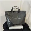 Bolso de mano de papel DuPont de gran capacidad, bolsa de mano transparente impermeable de PVC para el día a día, bolso de viaje versátil de moda