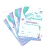 Zz015 Invitación de Concha de Sirena Estrella de Mar Invitación Vacaciones Cumpleaños Invitación Frontal