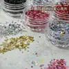Lantejoulas Brilhantes Mini Estrela Coração para Nail Art 1mm Estrela de Cinco Pontas Brilhante Bolinha Pequena Redonda Enfeites DIY para Unhas