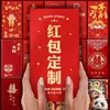 2027 Año de la Oveja Estilo Nuevo Paz y Alegría Sobres Rojos, Buena Suerte y Prosperidad Estilo Chino Bolsas de Paquete Rojo, Bolsas Personalizadas para Dinero de Regalo