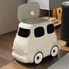 Papelera Creativa de Autobús para Bebés para el Hogar, Cubo de Basura Decorativo Lindo, Papelera con Forma para Sala de Estar y Cocina, con Ruedas y para Espacios Estrechos