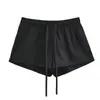 Shorts largos estilo BM com amarração para mulheres, novos shorts de verão de cintura alta com cordão, versáteis e emagrecedores para baixinhas, com toque relaxado