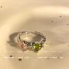 2023 Nuevo Anillo de Tela ins de Circonia Colorida para Mujer Estilo de Lujo Ligero Personalidad Dulce Fresco Anillo para Dedo de Comida Diseño de Nicho