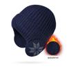 Gorro para Hombre Invierno a Prueba de Viento a Prueba de Frío Cálido Lana Tejido Gorro Súper Grueso Moderno Grueso Forrado de vellón Gorro Baotou Cabeza Grande