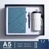 Caderno com logo personalizado, conjunto de caixa de presente para caderno espesso, diário para reuniões de negócios, bloco de notas A5 com capa de couro macio atacado