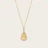 Tienda de Oro de Transmisión en Vivo Mismo Estilo Nuevo Estilo Chino Collar de Calabaza de la Fortuna Incrustado de Diamantes para Mujer, Lujo Ligero, Gama Alta, Exquisita Cadena para Clavícula