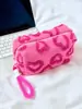 Bolsa de Maquillaje de Felpa Estilo Ins Textura Linda Tacto Cómodo Bolsa de Almacenamiento Bolsa de Papelería de Gran Capacidad Almacenamiento para Agenda
