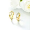 Brincos de Argola Geométricos com Pedras Artificiais Minimalistas de Moda Xuping Simples Presilhas de Orelha de Liga de Cobre Brincos de Estilo de Personalidade Única Venda por Atacado