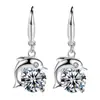 Estilo Coreano Nuevo Llegada Arete de Plata para Mujer Moda Estilo Coreano Elegante Aretes Colgantes Lindo Arete de Delfín Anti-Moda