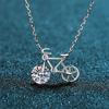 Colar de Prata de Lei S925 com Moissanita para Mulheres, Colar de Bicicleta Simples e Fofo, Fornecimento Direto da Fábrica, Modelo Celebridade da Internet Atacado