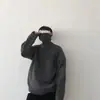 Directo de Fábrica Ins Moda Coreana Suéter de Punto Holgado Cuello Alto para Hombre Otoño Invierno Color Sólido Ropa Interior de Punto