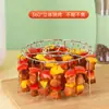 Acero Inoxidable Parrilla Horno Doméstico Pegatina para Parrilla Freidora de Aire Vertical Redonda Aguja para Barbacoa Estante para Brochetas
