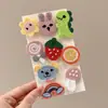 Lindos pasadores para el cabello de niños con diseños de flores, Pinzas para flequillo de princesa, Pegatinas mágicas de dibujos animados, Accesorios para el cabello frescos y dulces para niñas pequeñas