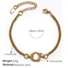 Pulsera de Moda Europea y Americana Collar de Oro de 18K Cadena en Forma de O Collar de Cristal Pulsera de Perlas Collar de Circonita Joyería de Acero Inoxidable