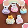 Pastel de Dibujos Animados con Purpurina Panda Cachorro Conejo Accesorios de Resina DIY Adorno para la Cabeza Pasador Funda para Teléfono Móvil Joyería Pegatina para Refrigerador