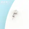 Plata 925 chapada en oro hebilla colgante de cuenta redonda diy hebilla de Jade Perla hebilla de plata collar colgante accesorios para hombres y mujeres