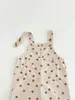 Mono de pana floral para niña estilo coreano otoño bebé casual pantalón largo flores pequeñas retro holgado versátil